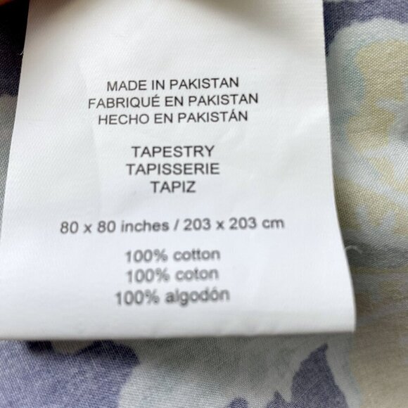 Pottery Barn Penelope Wall Hanging PBTeen Dorm Decor Cotton 80" Square Paisley - Picture 7 of 8